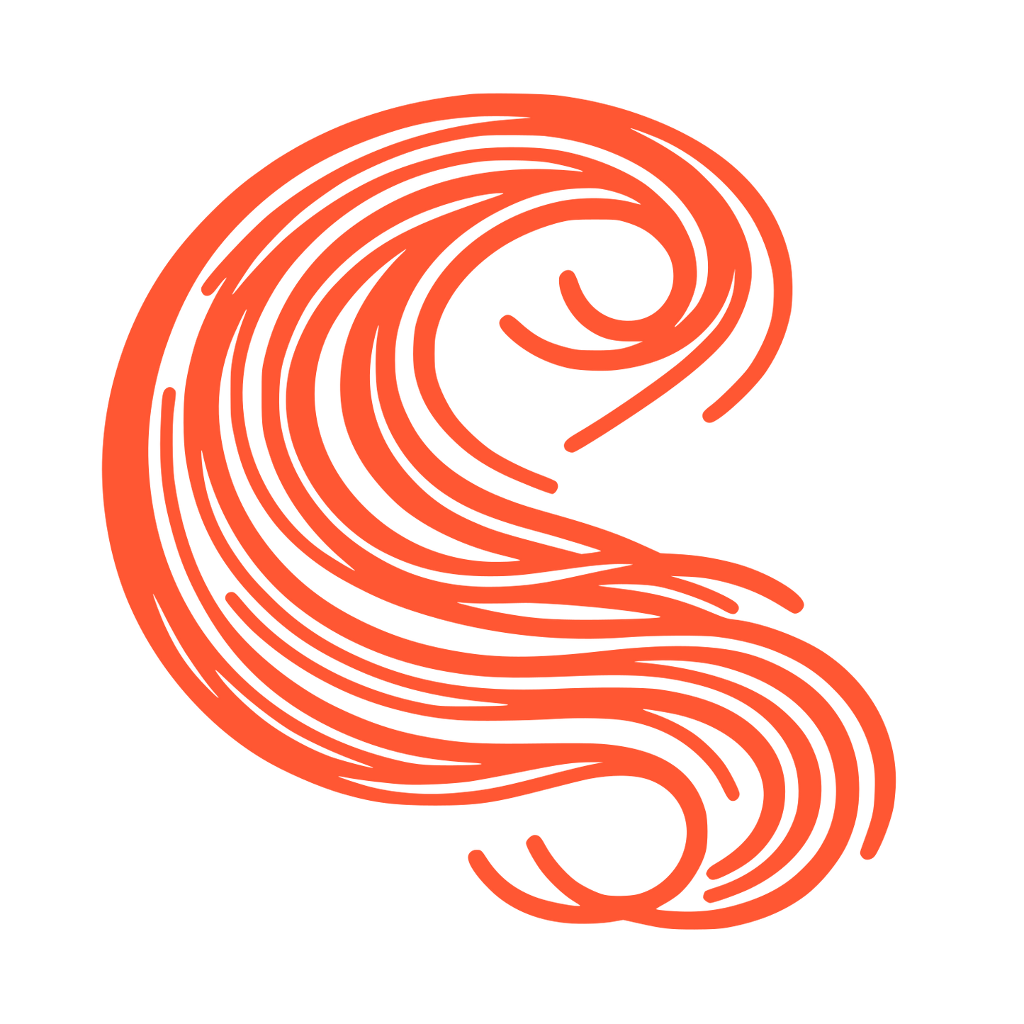Abstract Swirl Hair Logo #FF5733