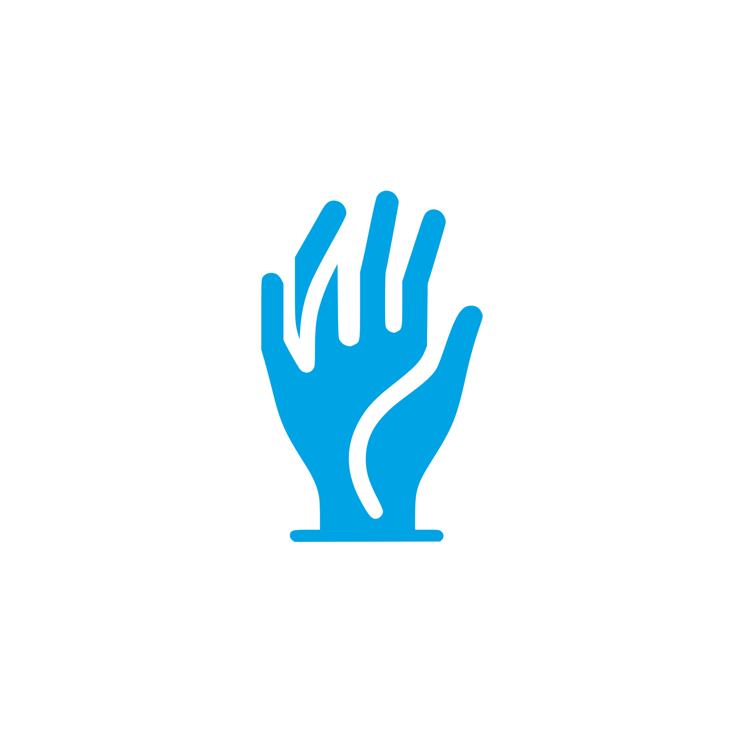 Hand Logo Design #00a3e4