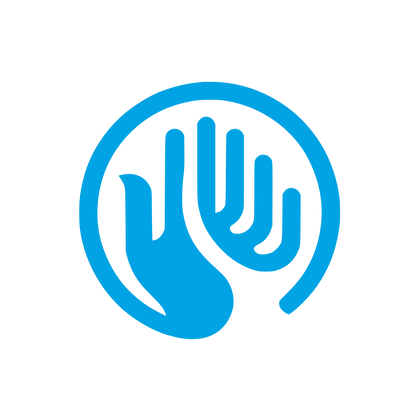 Hands Logo Design #00a3e4