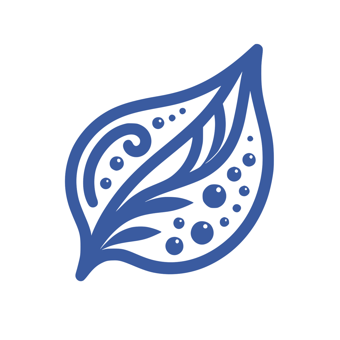 Leaf Cleaning Service Logo #3A5BA0