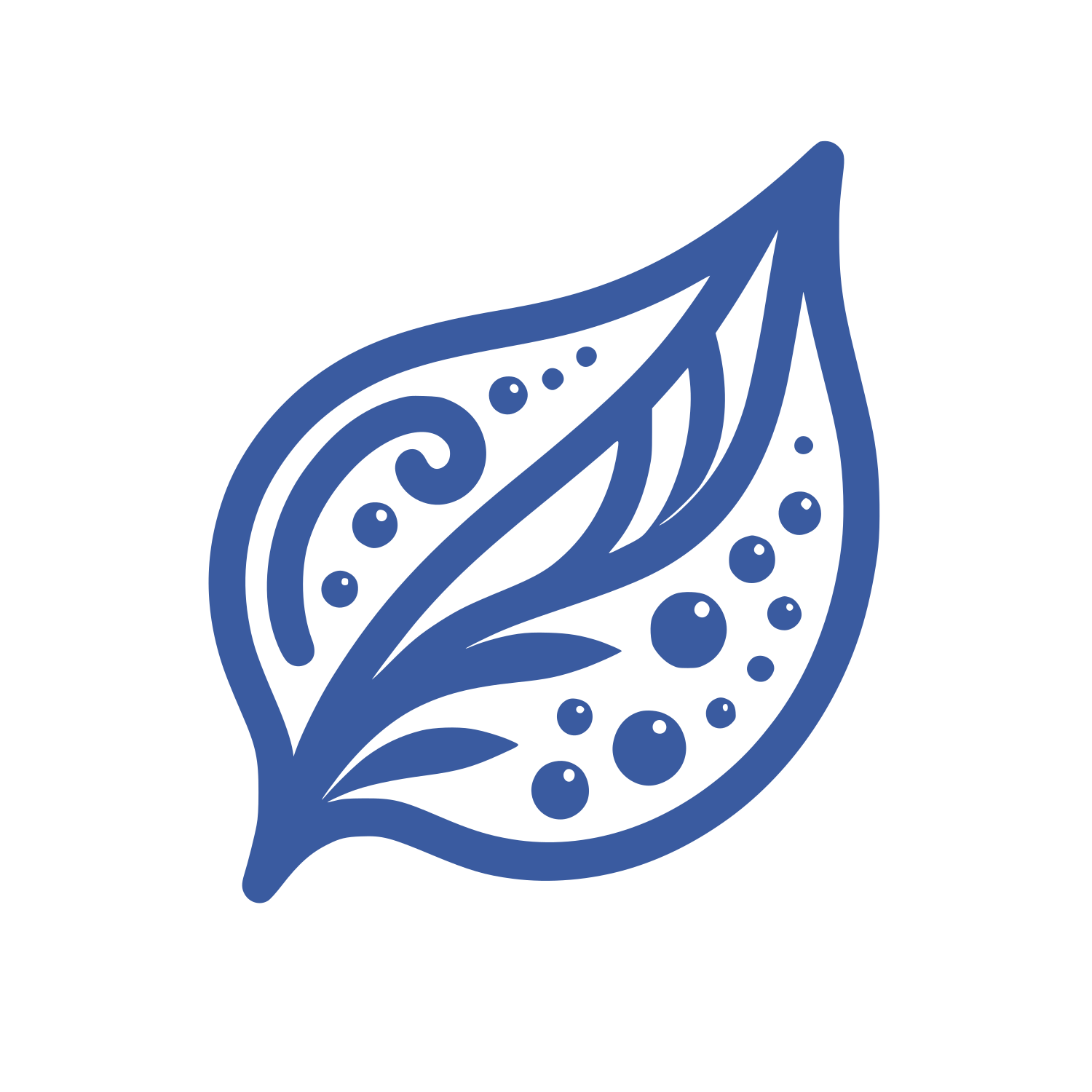 Leaf Cleaning Service Logo #3A5BA0