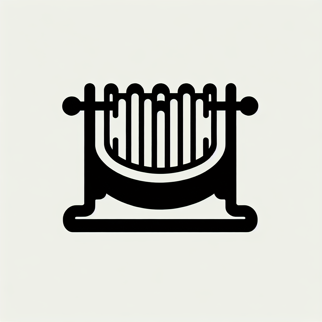 Hurdy Gurdy Musical Instrument Logo