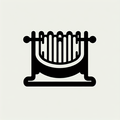 Hurdy Gurdy Musical Instrument Logo