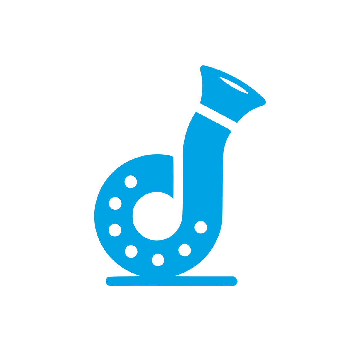 Logo with Musical Note #00a3e4