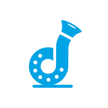 Logo with Musical Note #00a3e4