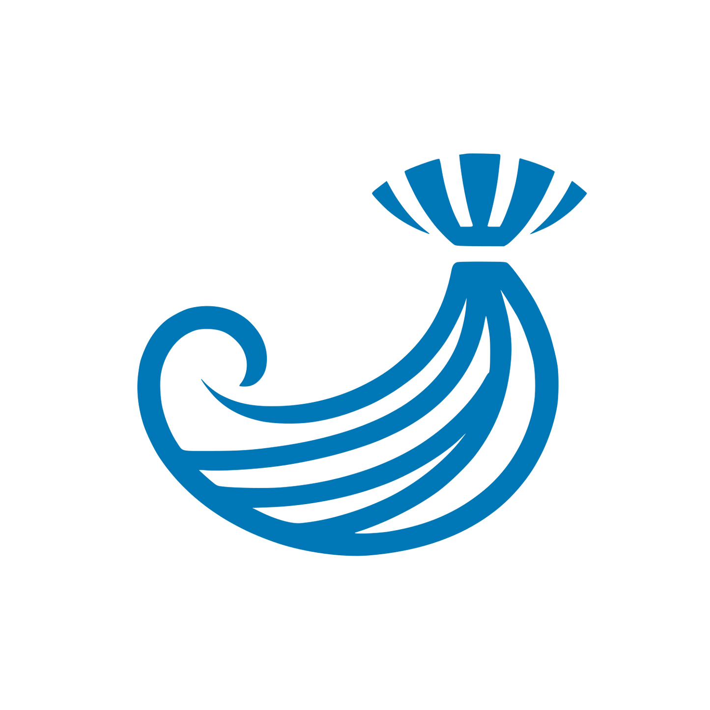 Hair Wave Logo #0077B6