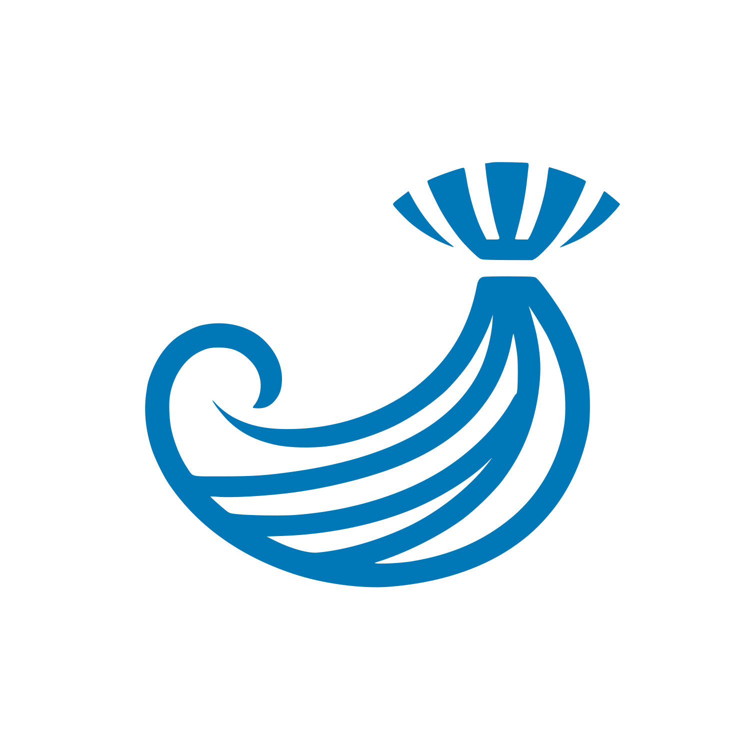 Hair Wave Logo #0077B6