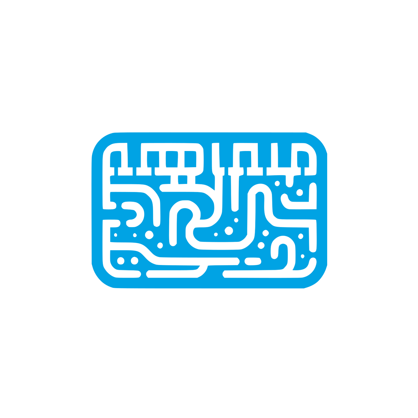 Logo with Circuit Design #00a3e4
