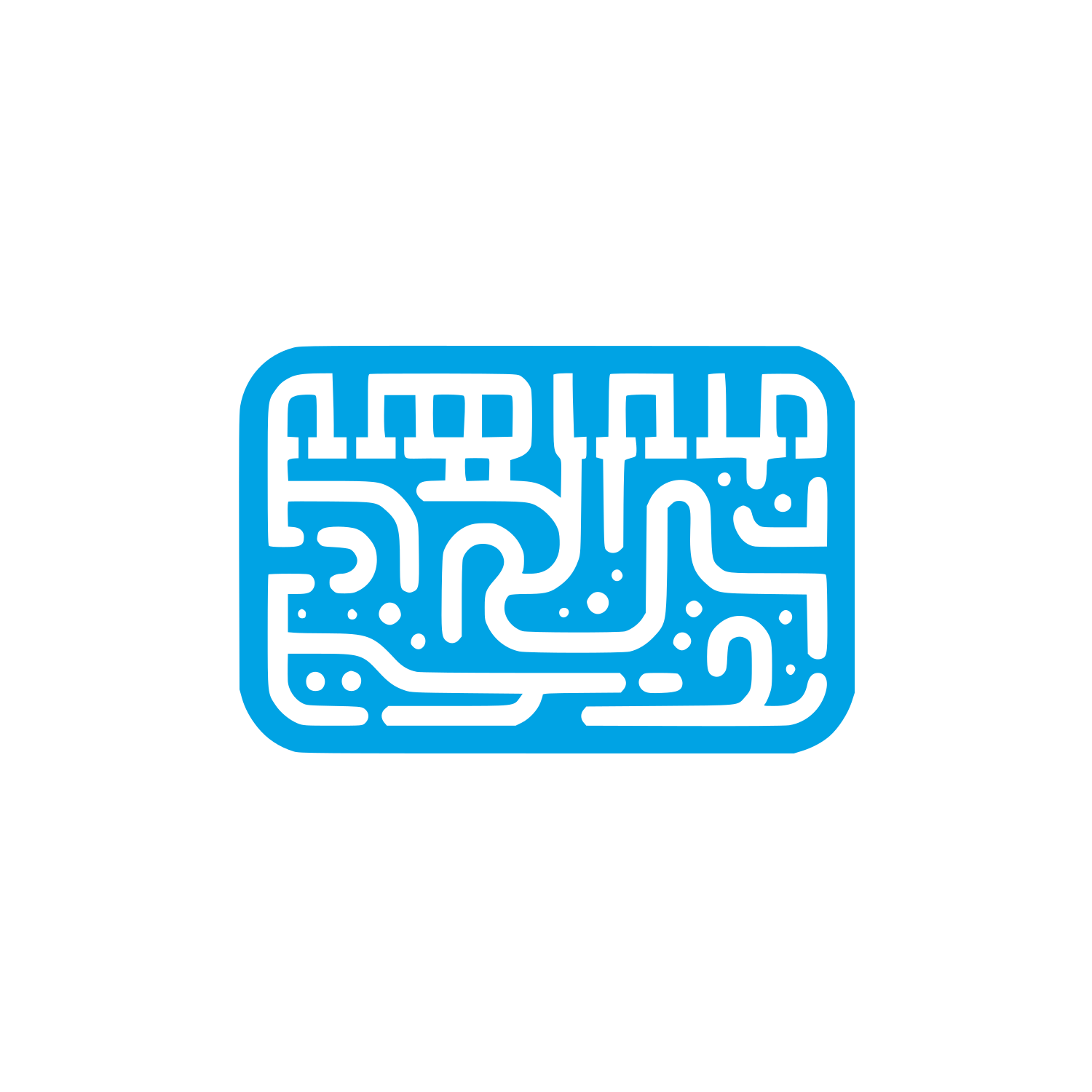 Logo with Circuit Design #00a3e4