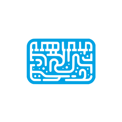 Logo with Circuit Design #00a3e4