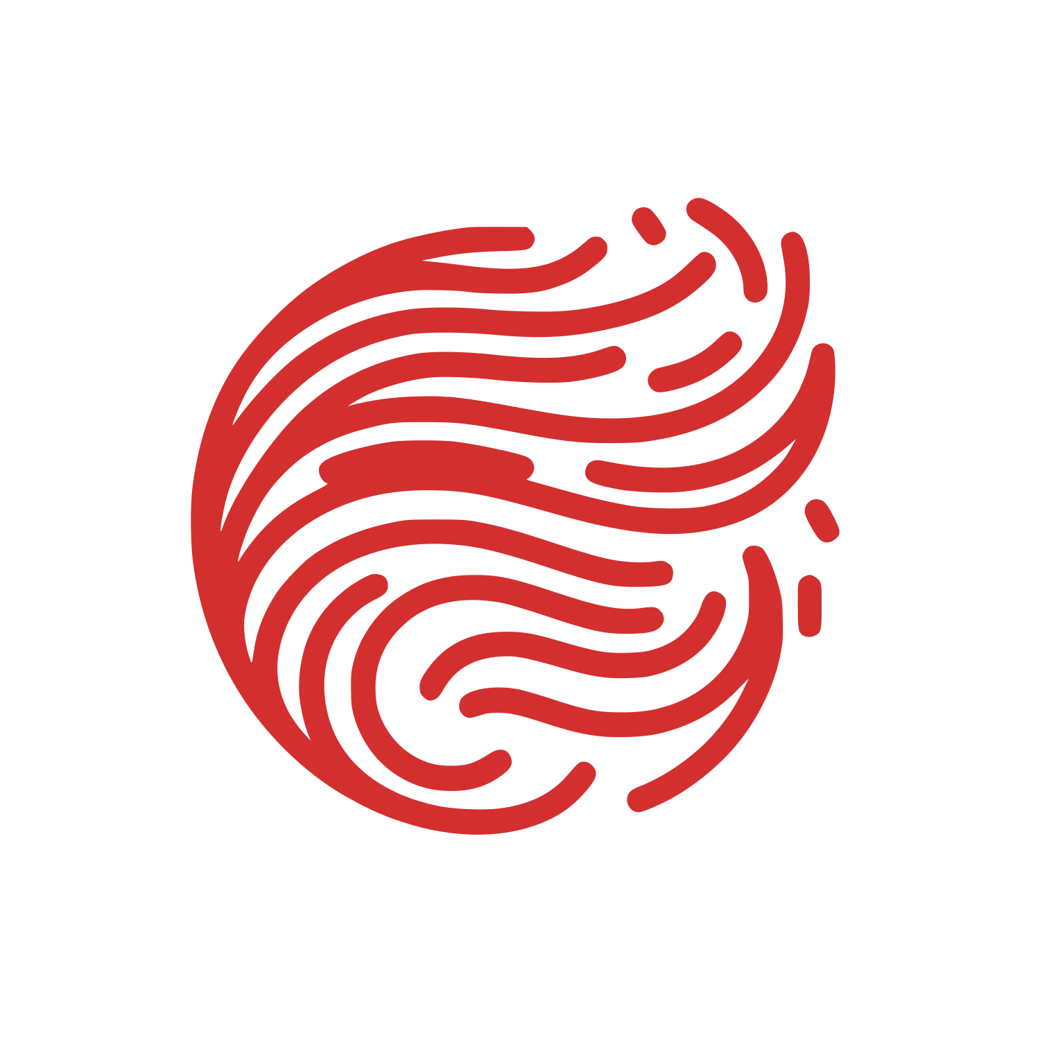 Swirl Circle Design #D32F2F