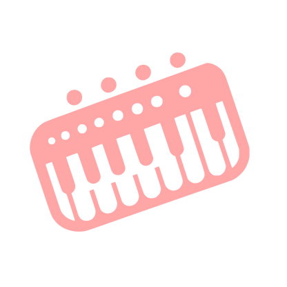 Music Keyboard Logo #ffa6a6