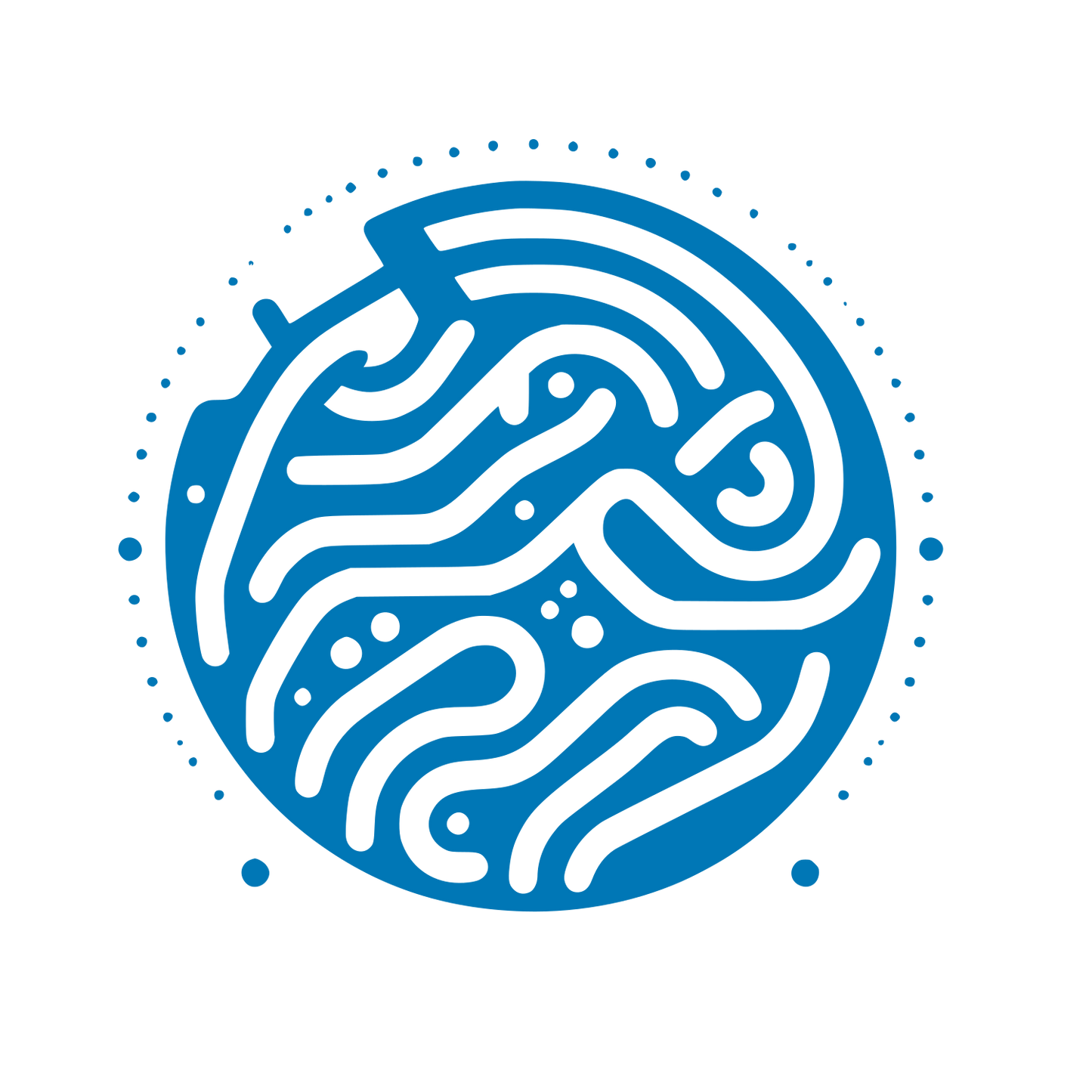 Wave Pattern in Circle Logo #0077B6