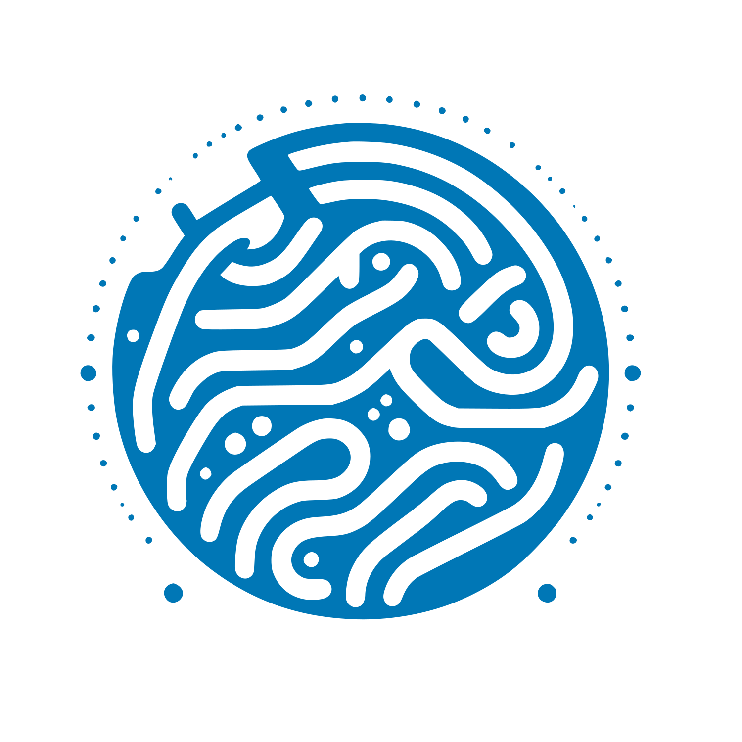 Wave Pattern in Circle Logo #0077B6
