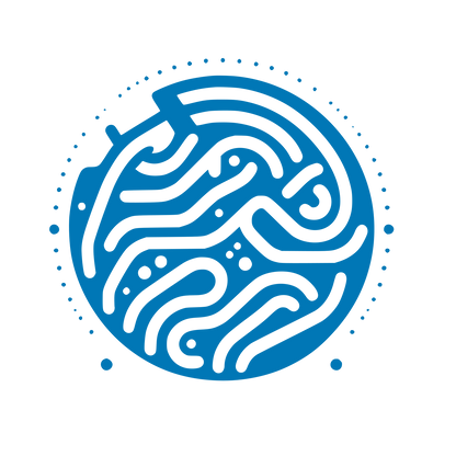 Wave Pattern in Circle Logo #0077B6