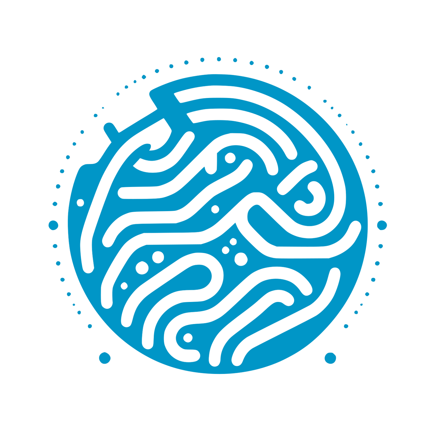 Wave Pattern in Circle Logo #0096C7