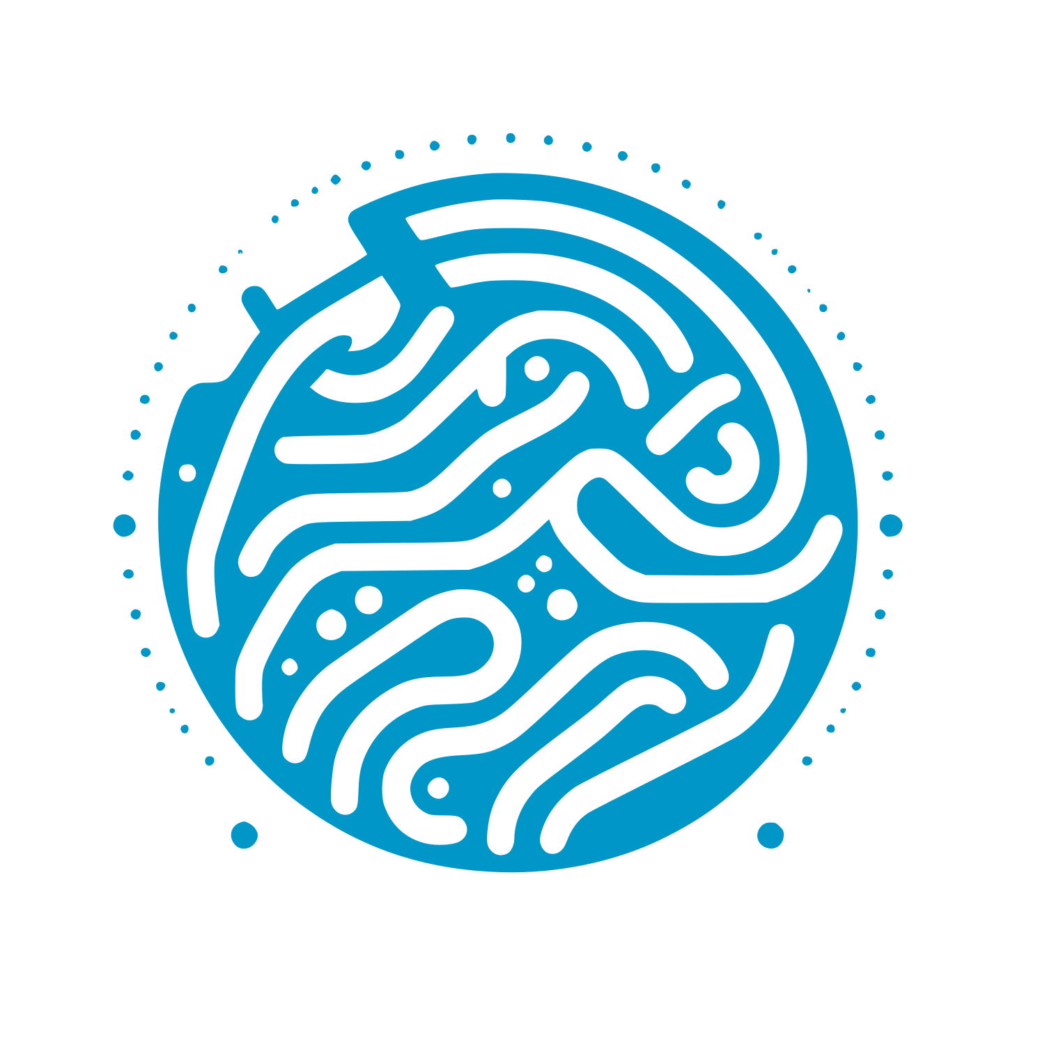 Wave Pattern in Circle Logo #0096C7