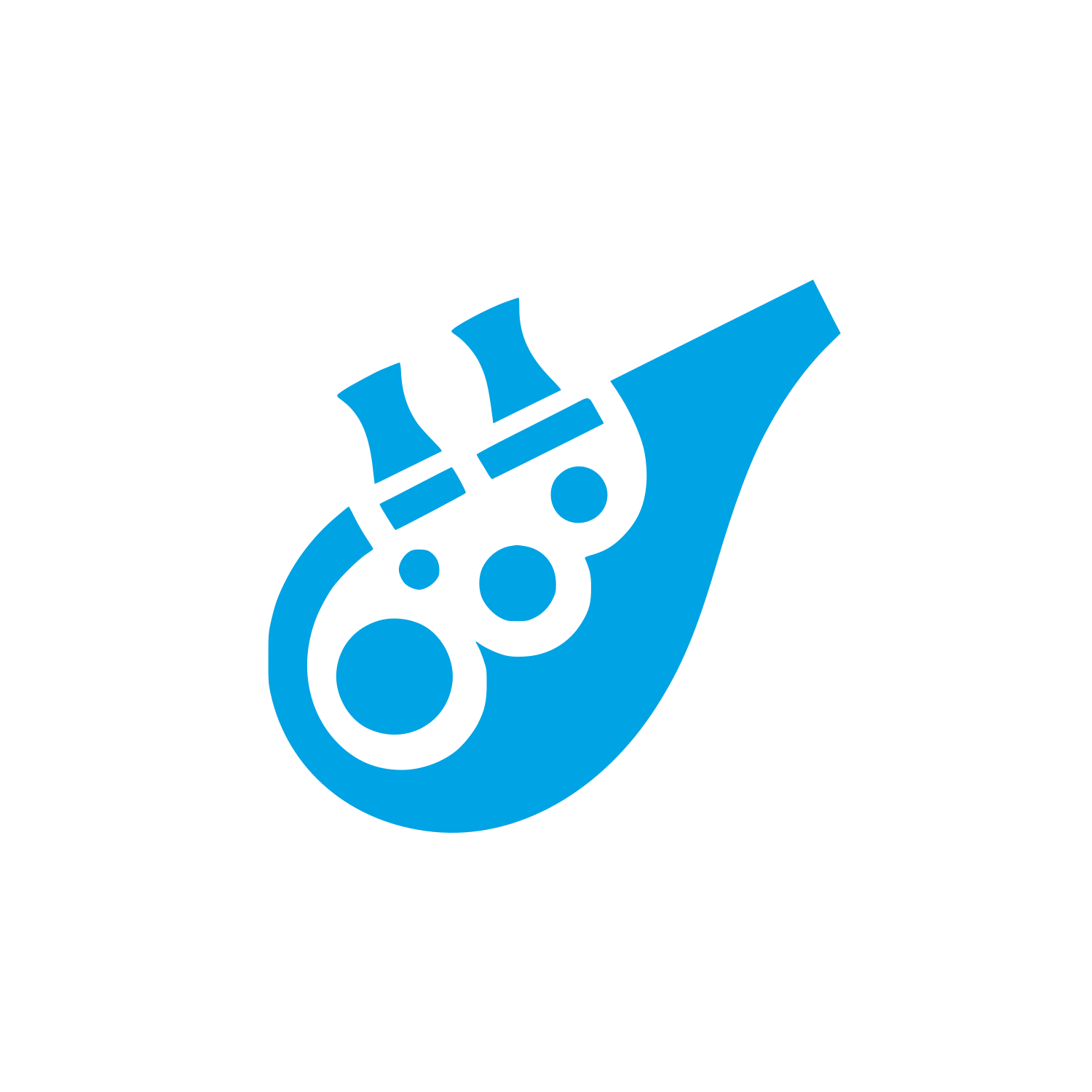 Logo with Whimsical Design #00a3e4