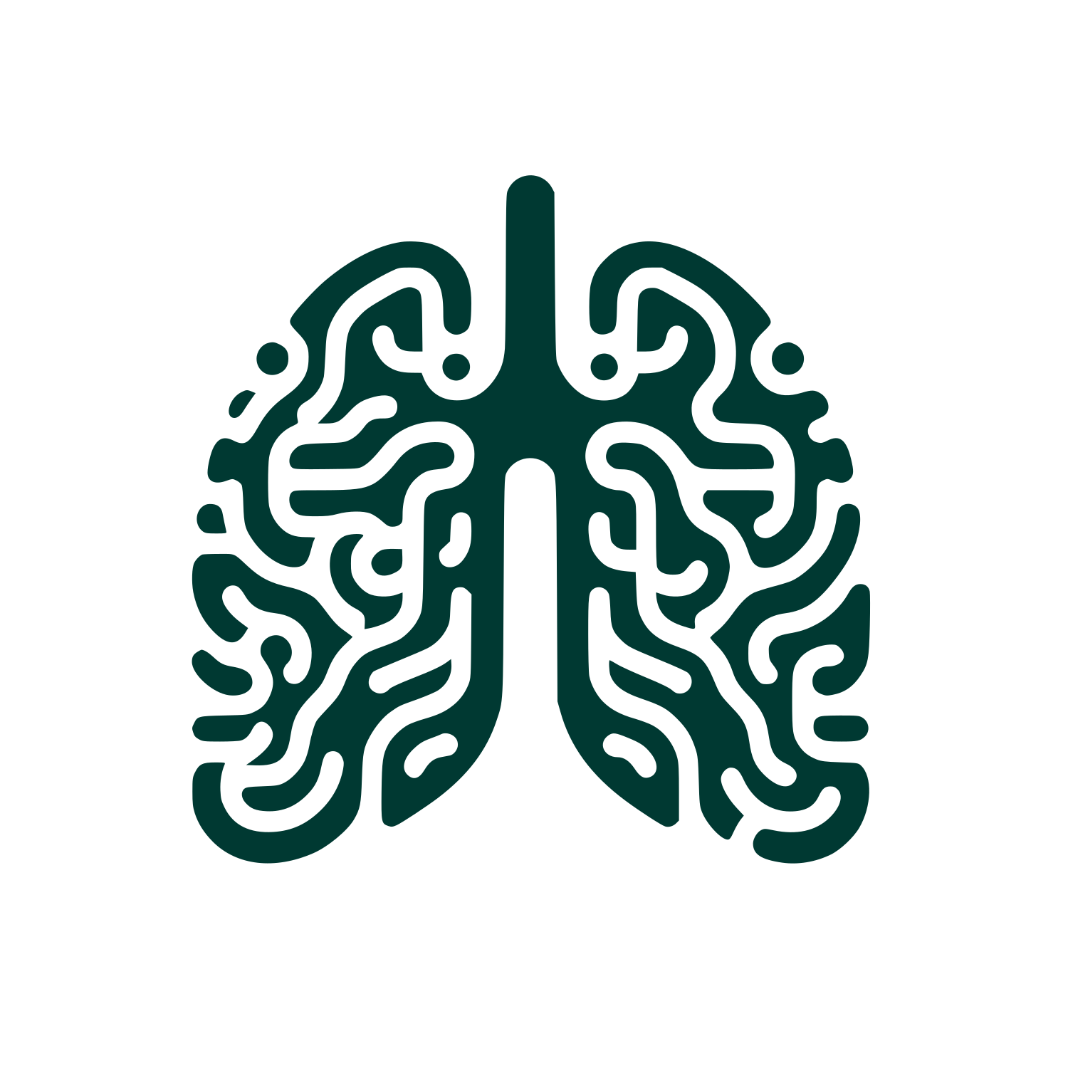 Brain Lungs Logo #003932