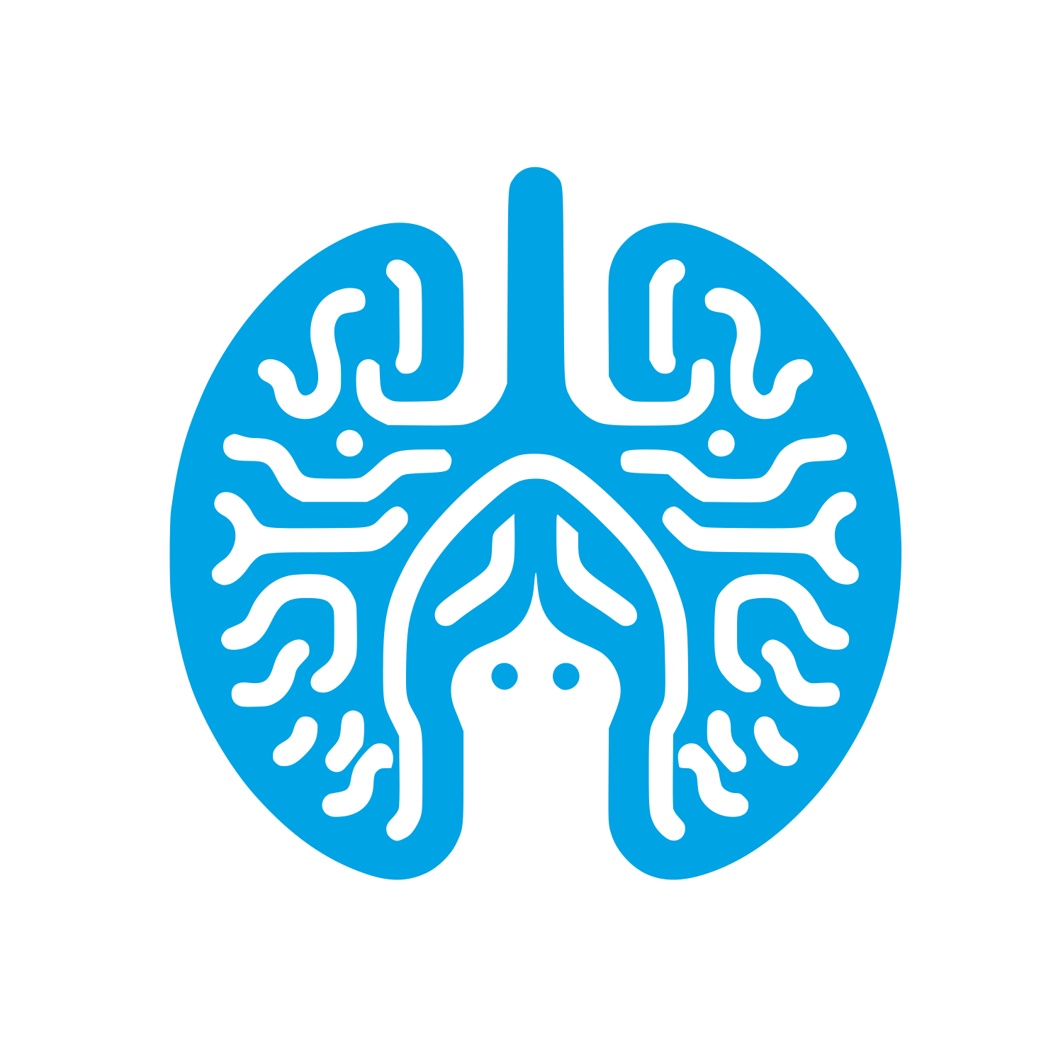 Brain Logo Design #00a3e4