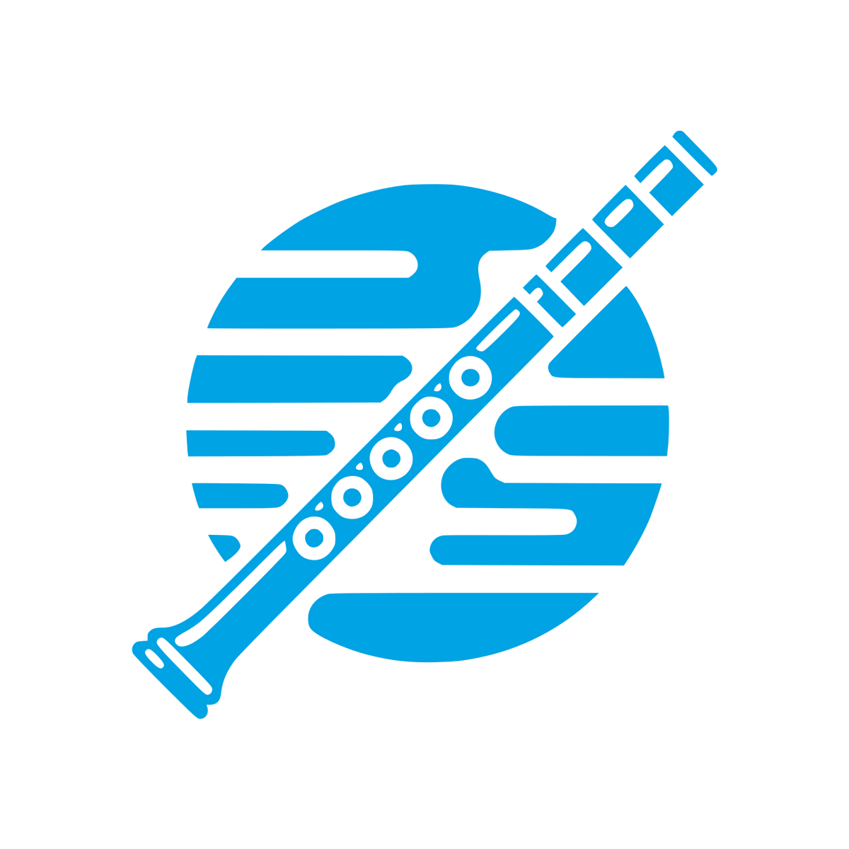 Music Logo with Flute #00a3e4