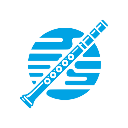 Music Logo with Flute #00a3e4