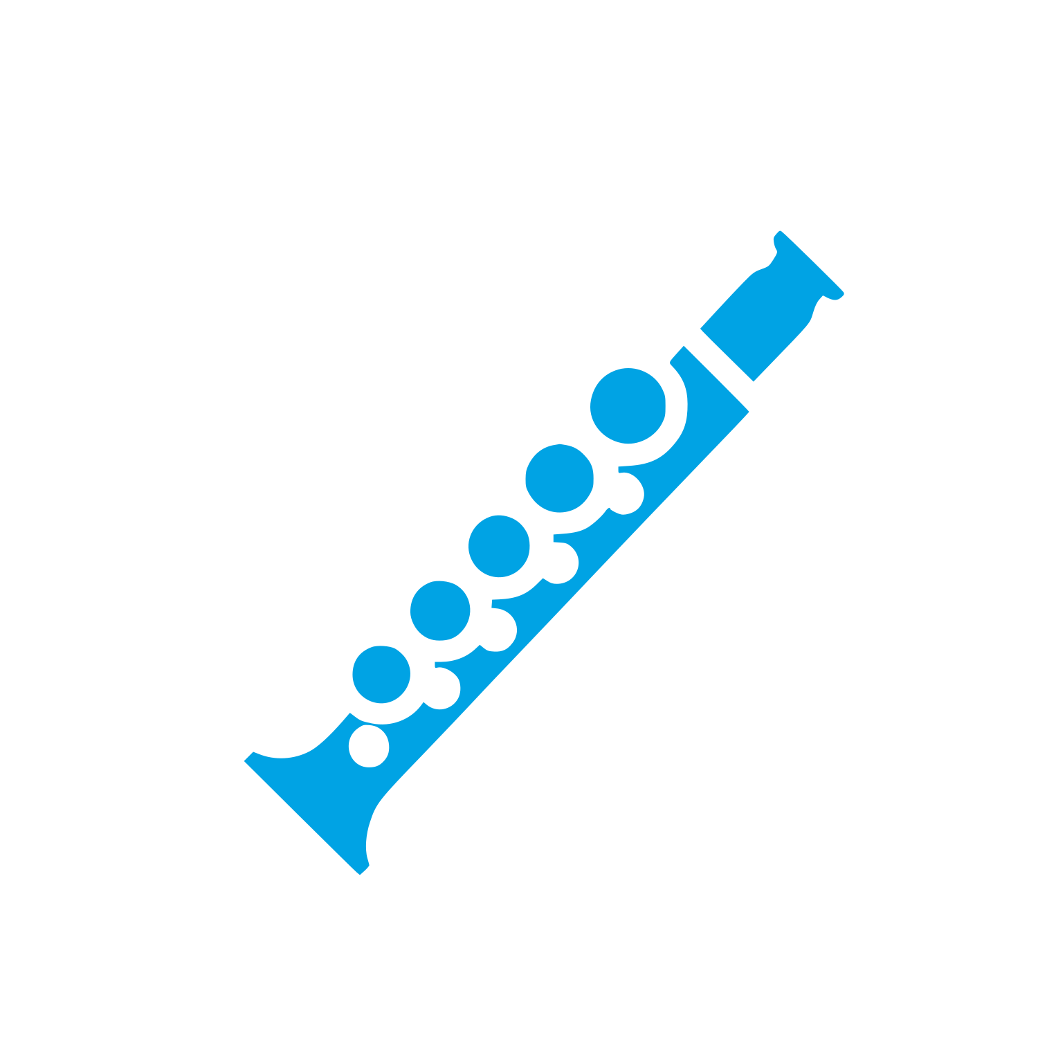 Logo Musical Flute Design #00a3e4