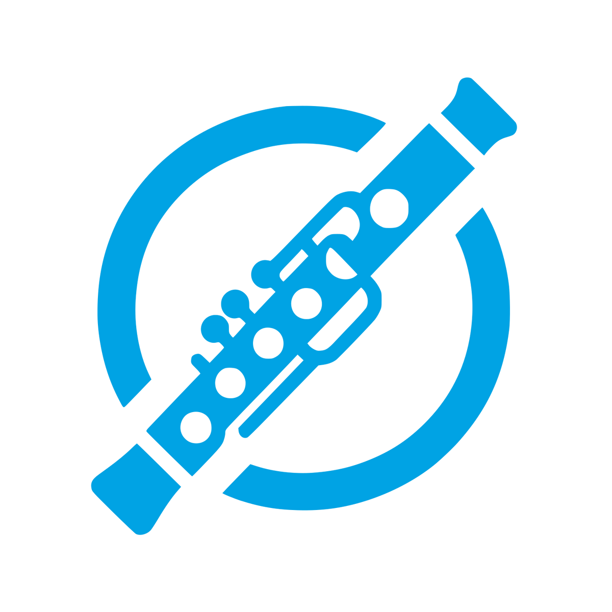 Flute Musical Logo #00a3e4