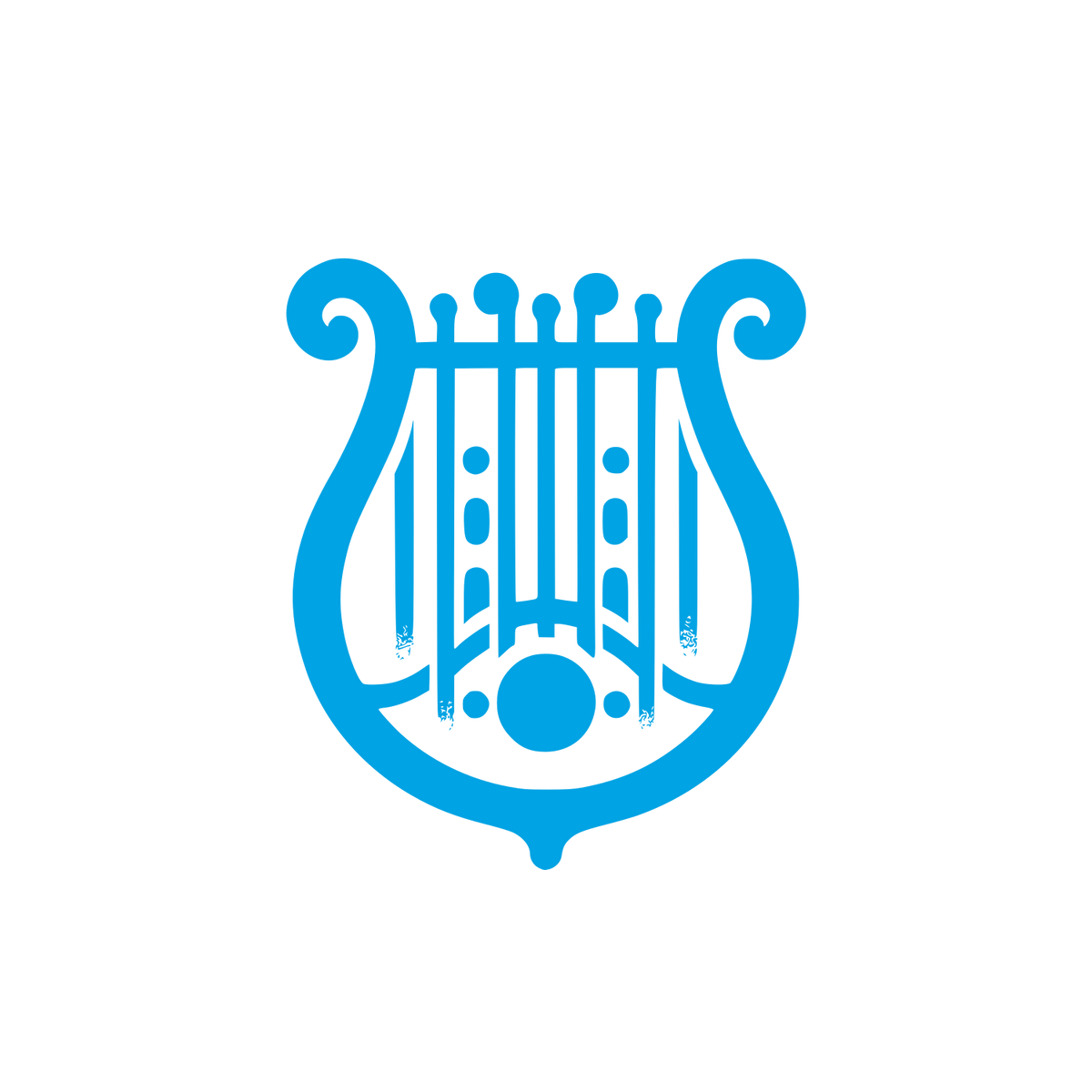 Musical Lyre Logo #00a3e4