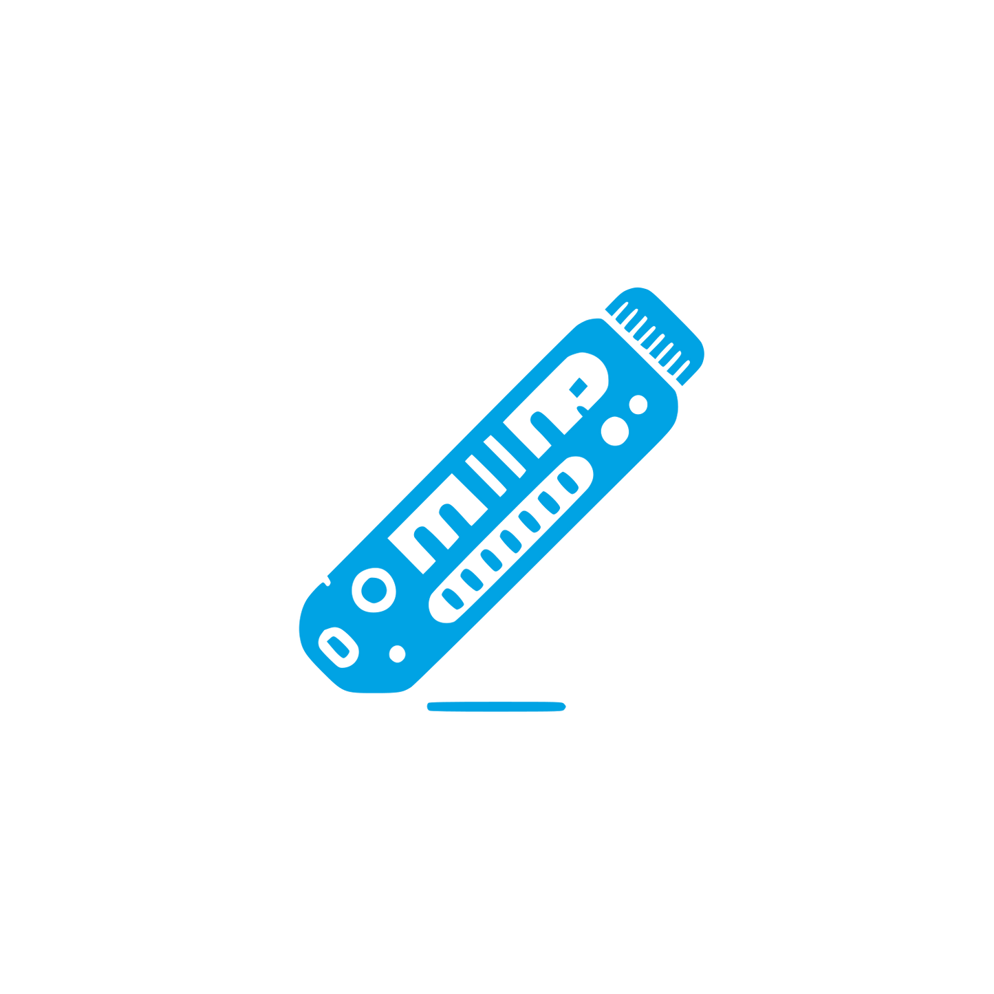 Recorder Music Minimalist Logo #00a3e4