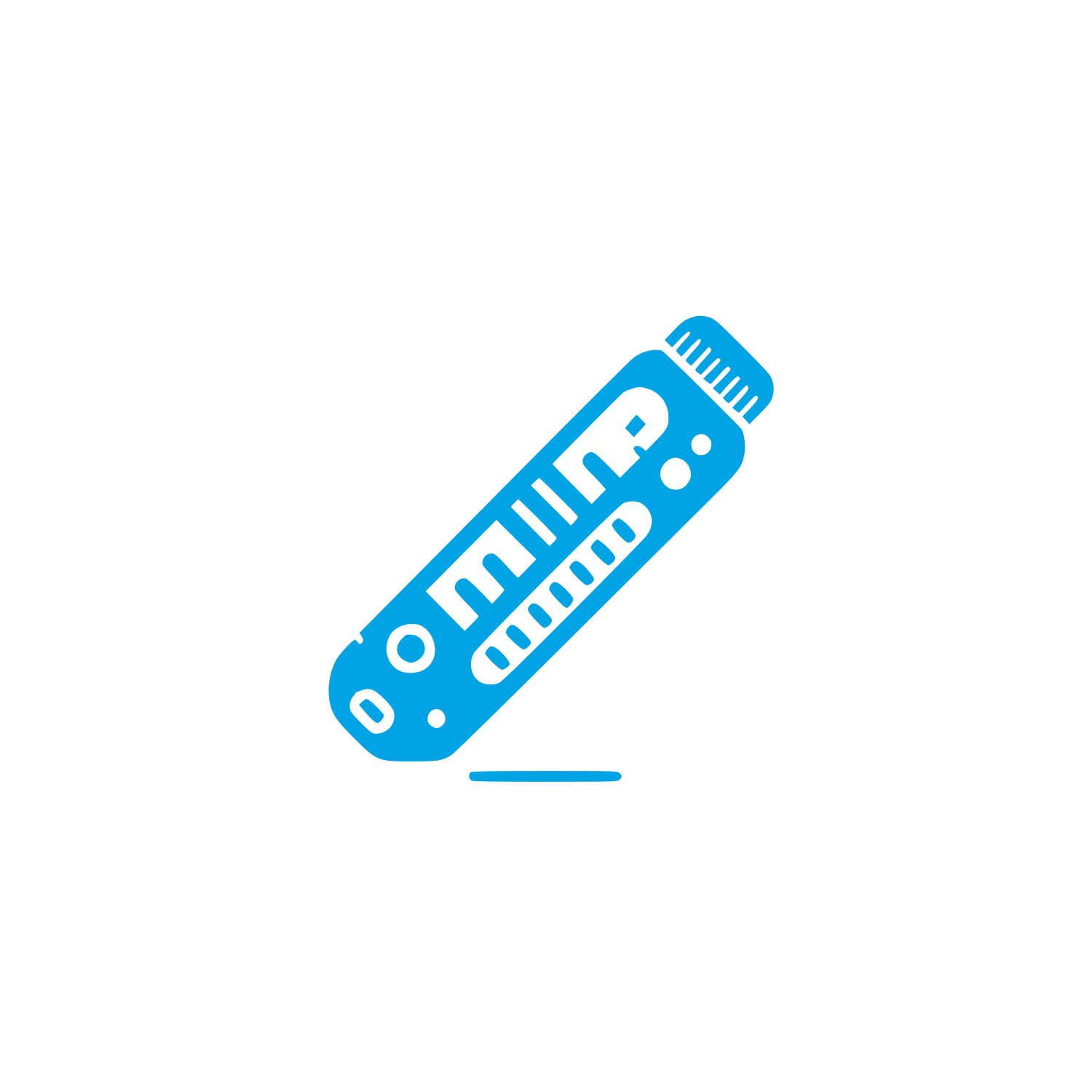 Recorder Music Minimalist Logo #00a3e4