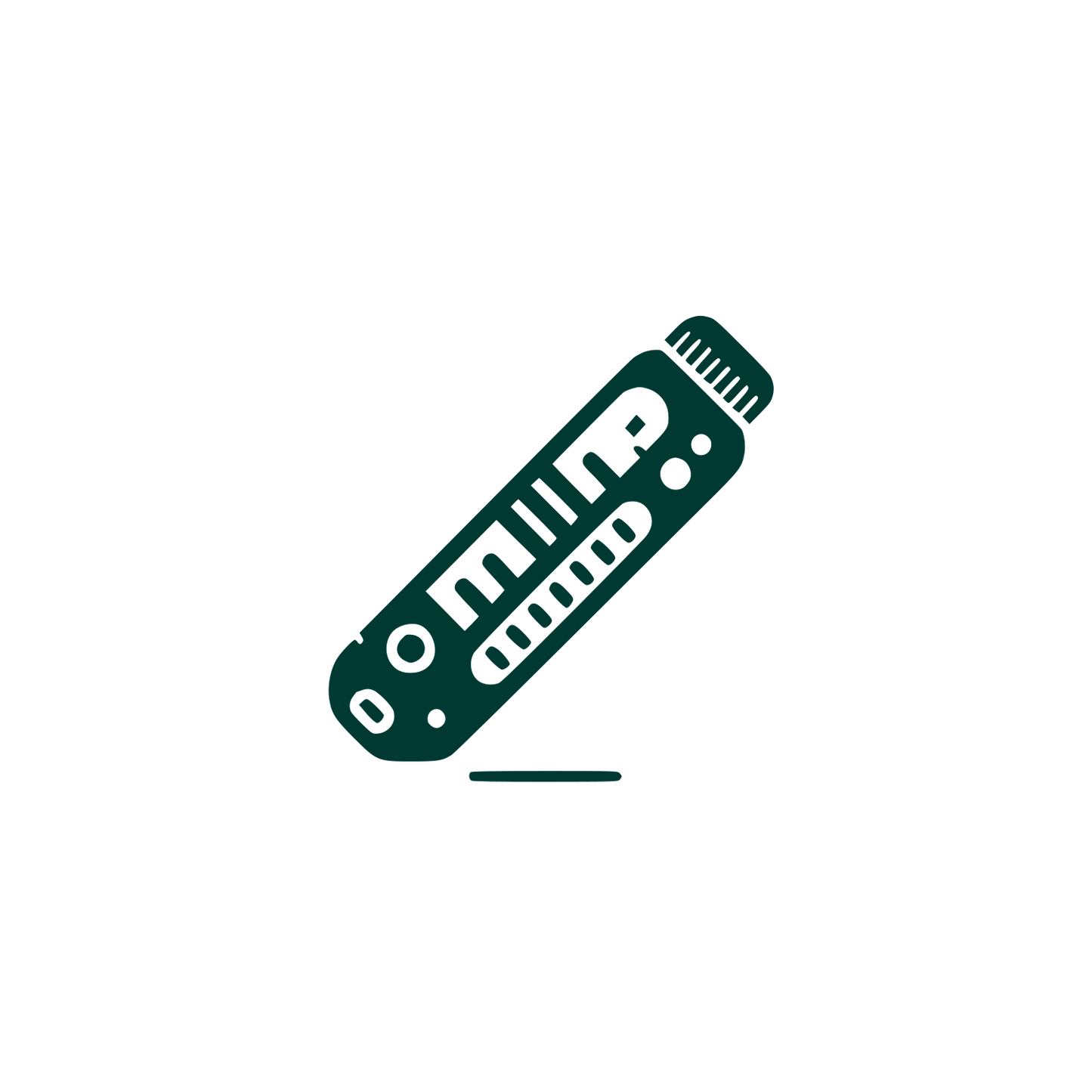 Recorder Music Minimalist Logo #003932