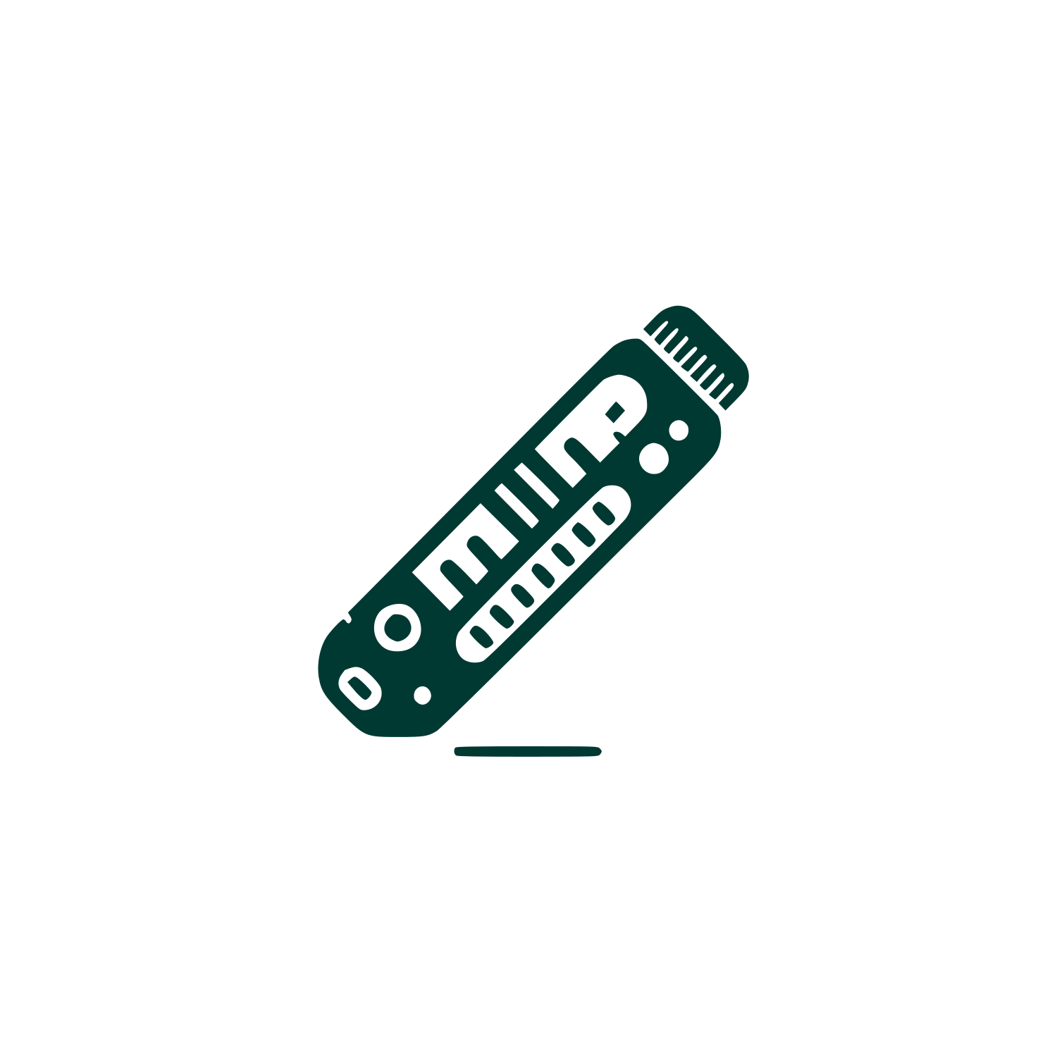 Recorder Music Minimalist Logo #003932