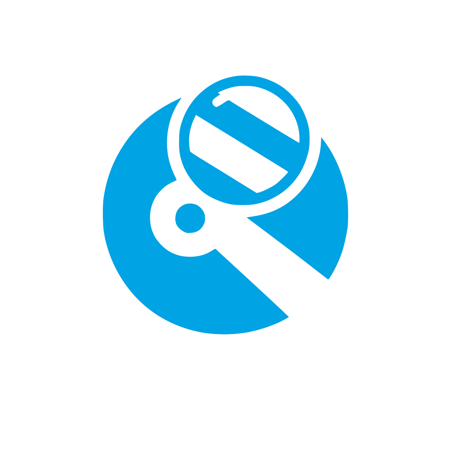 Logo with Magnifying Glass #00a3e4