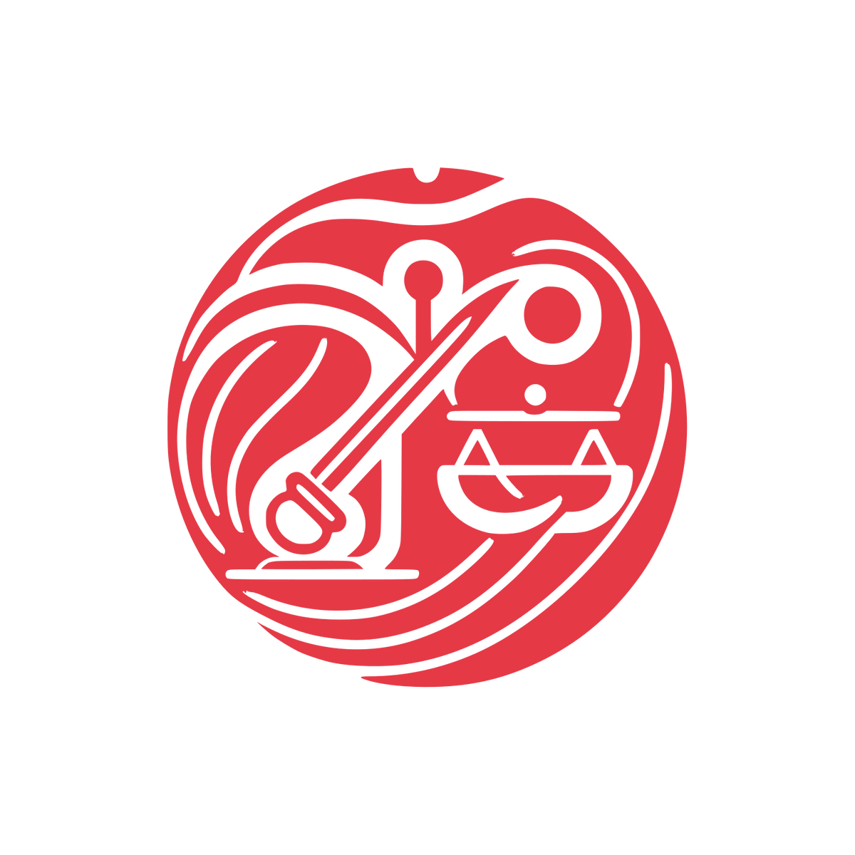 Scales of Justice Logo #E63946
