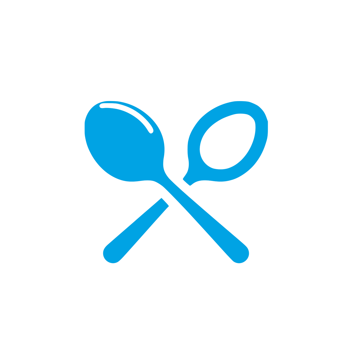 Spoon and Fork Logo #00a3e4