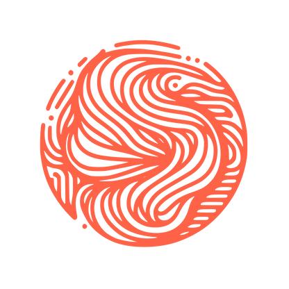 Circular Swirl Dynamics Logo #FF6347