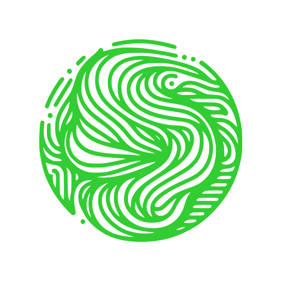 Circular Swirl Dynamics Logo #32CD32
