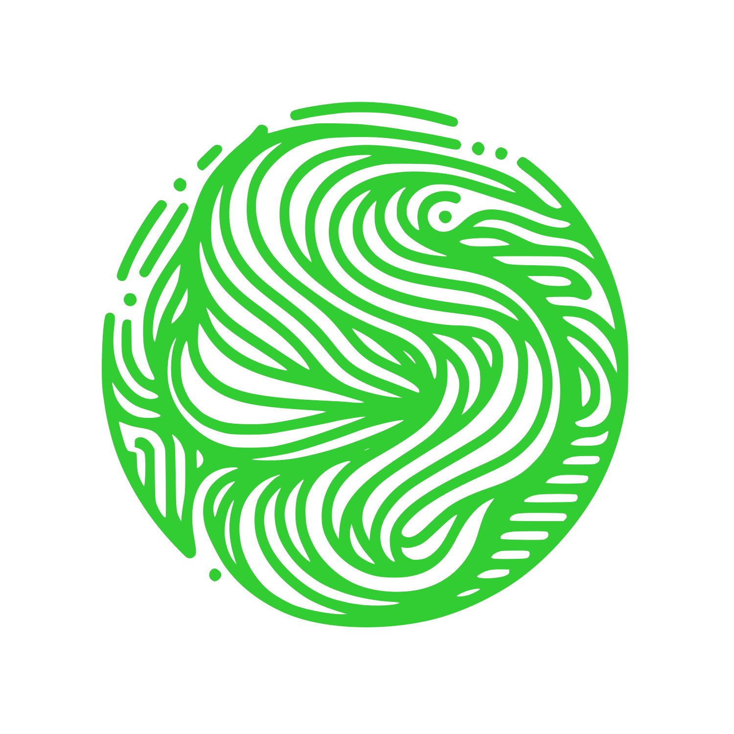 Circular Swirl Dynamics Logo #32CD32