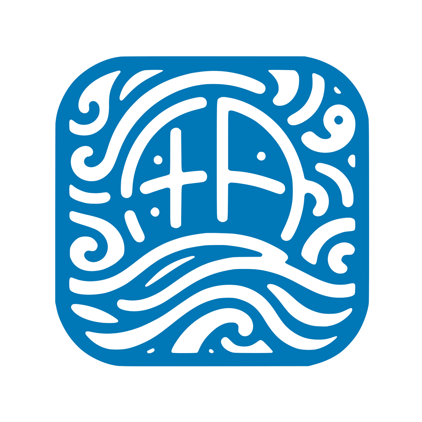Wave Pattern Emblem #0077B6