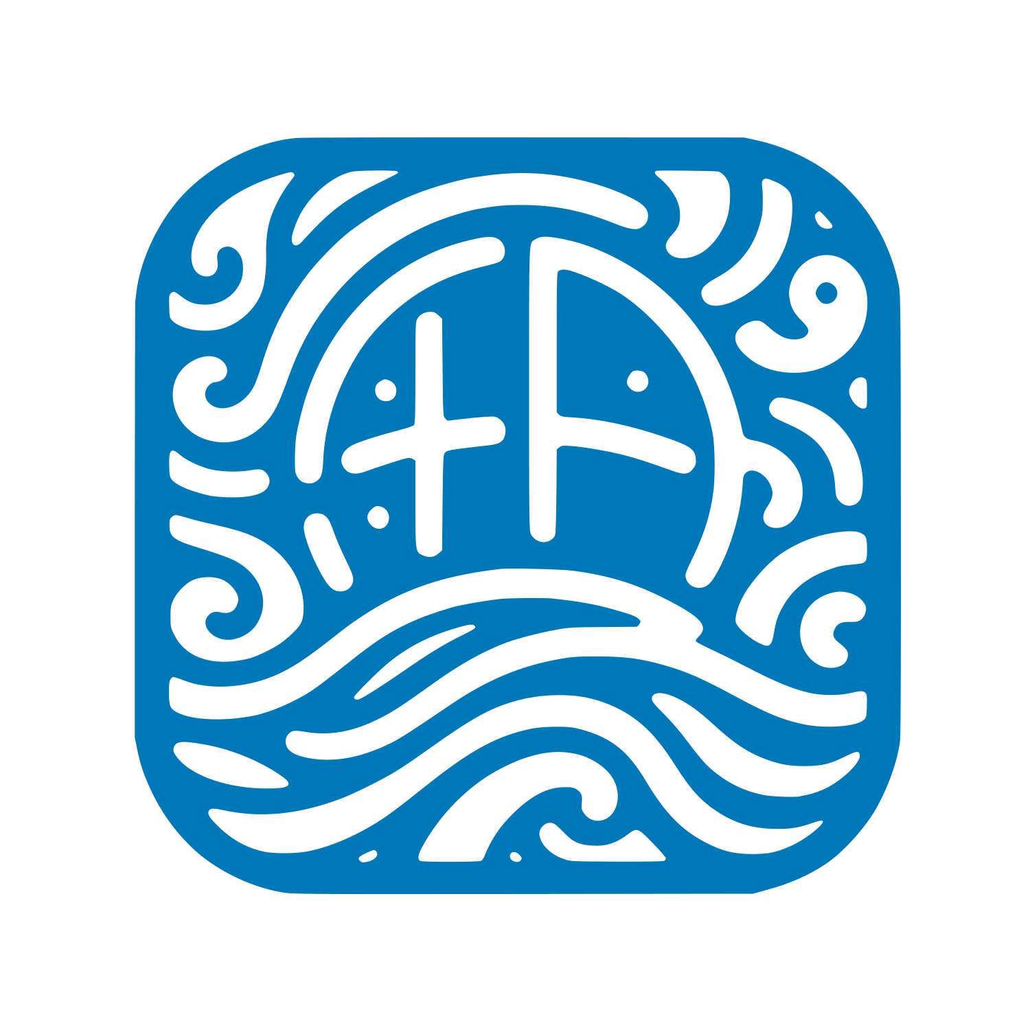 Wave Pattern Emblem #0077B6