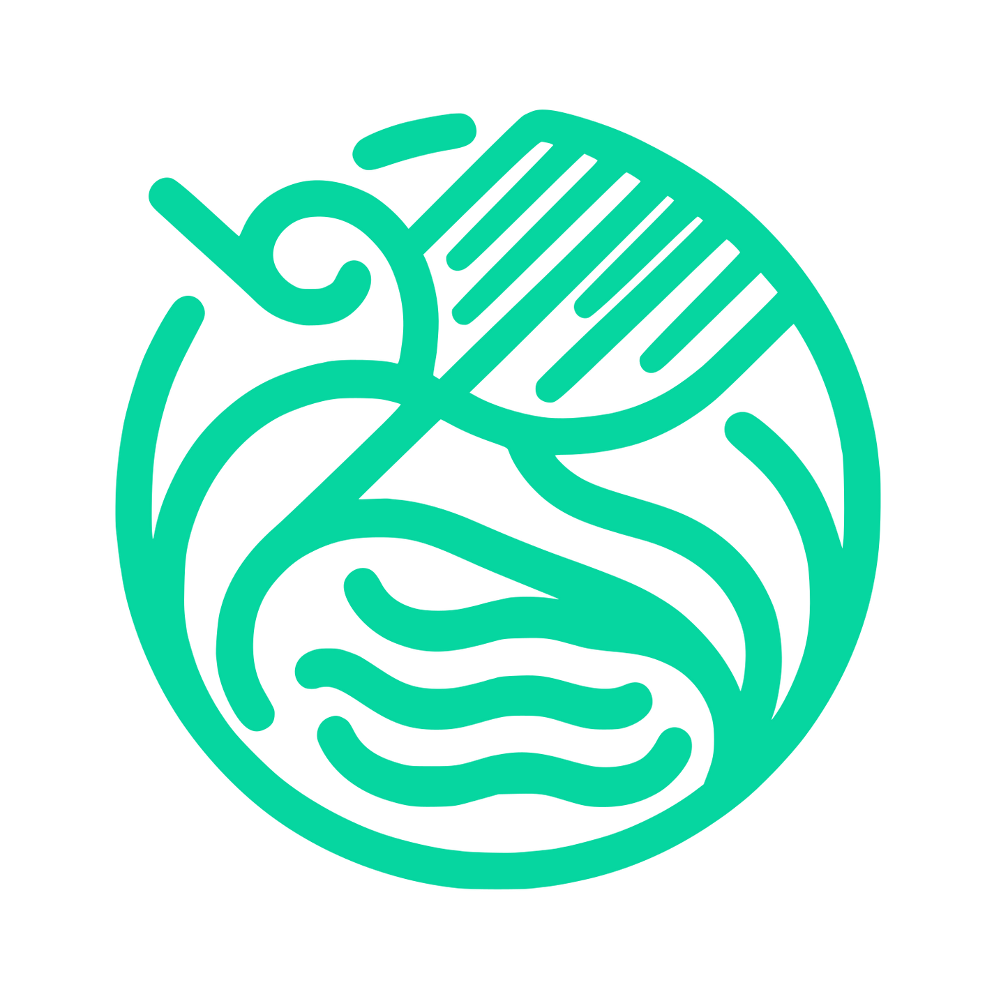 Circular Organic Line Logo #06D6A0