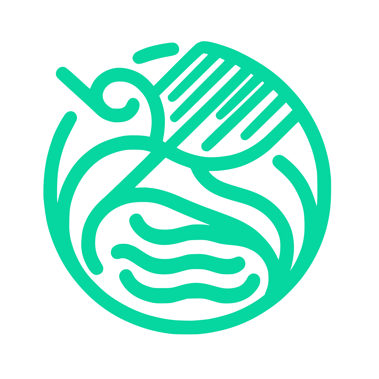 Circular Organic Line Logo #06D6A0