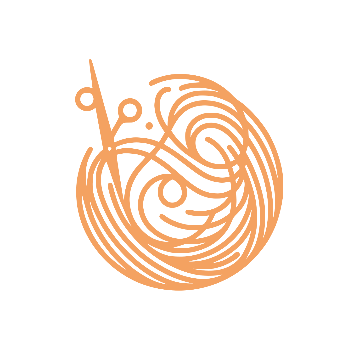 Scissors in Motion Logo #F4A261