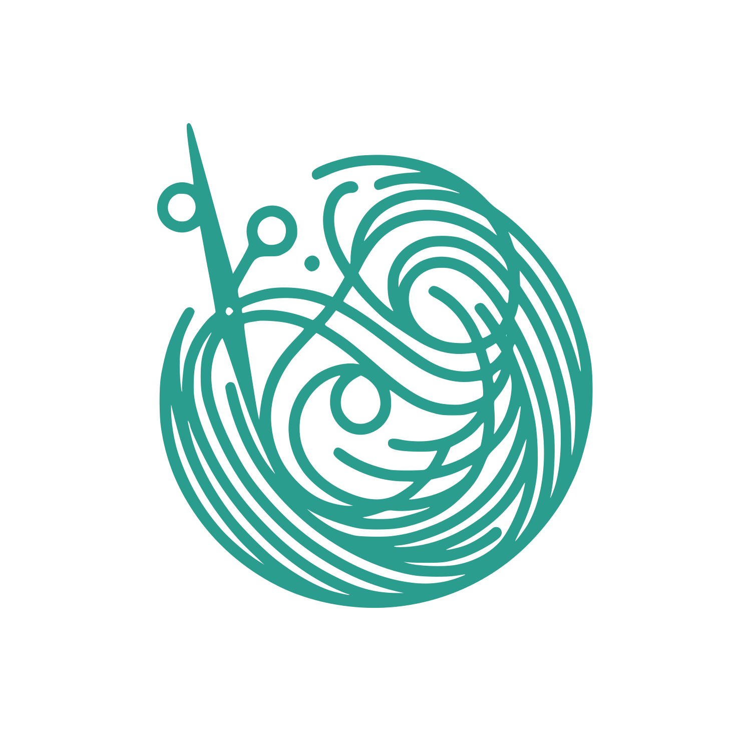 Scissors in Motion Logo #2A9D8F