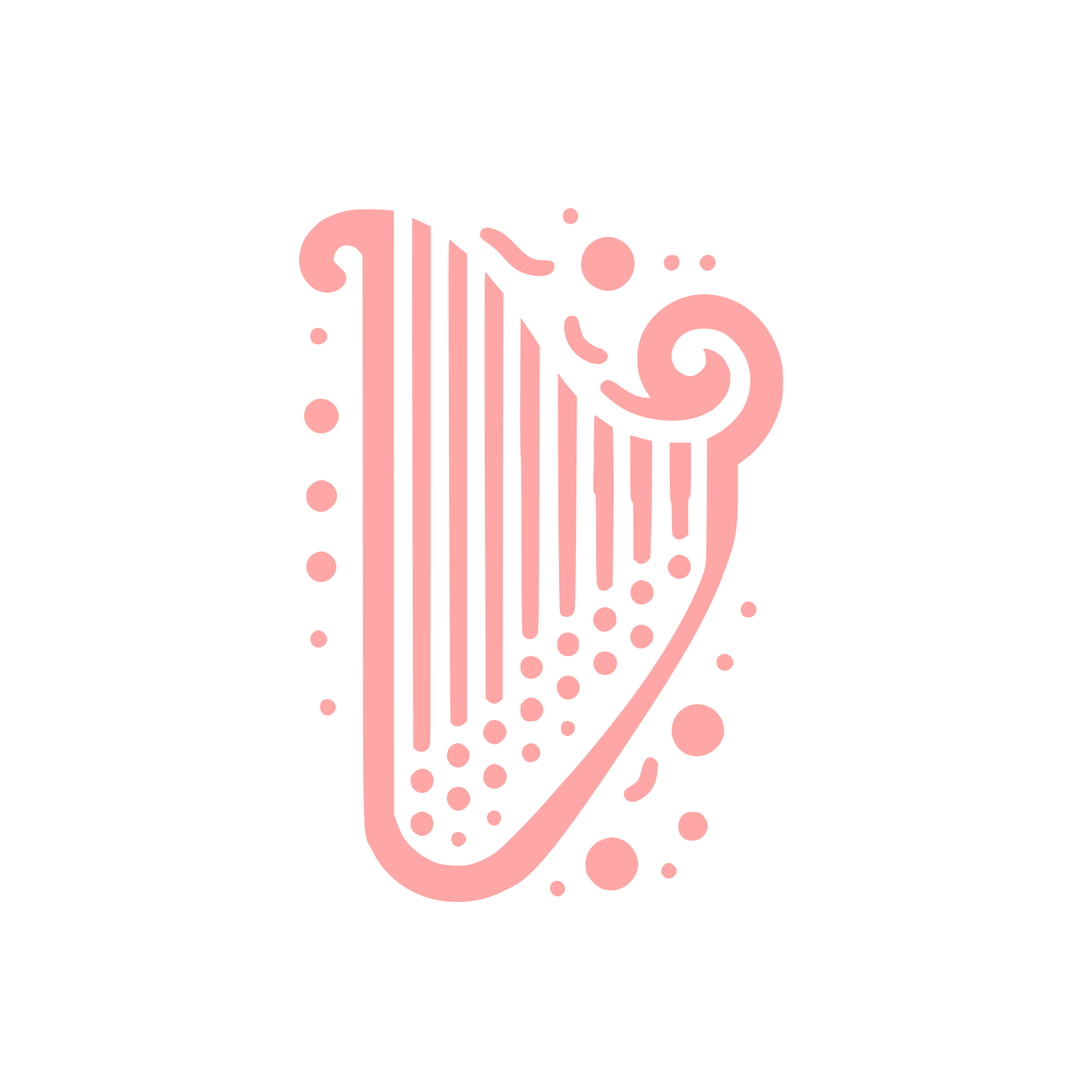 Modern Harp Logo #ffa6a6
