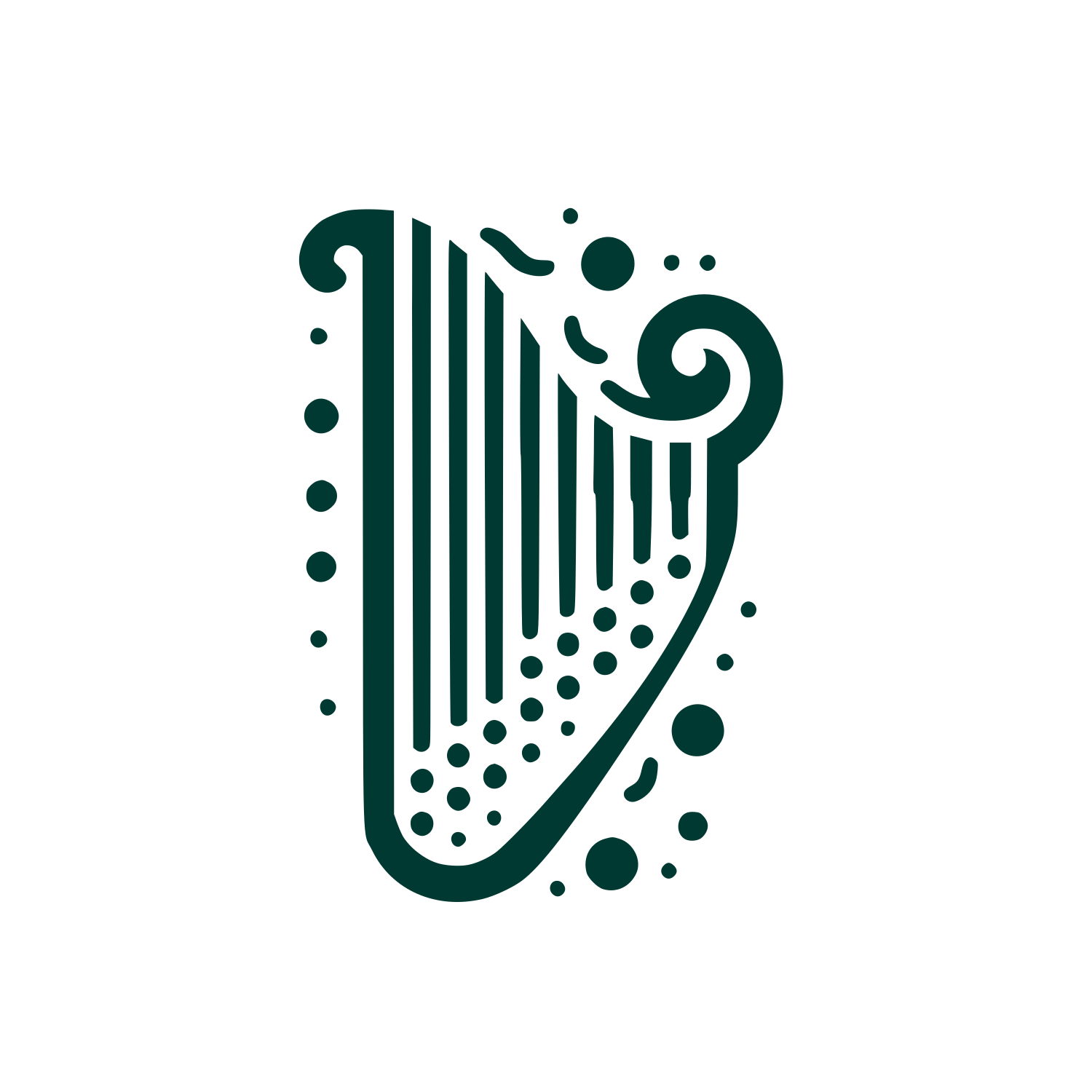 Modern Harp Logo #003932