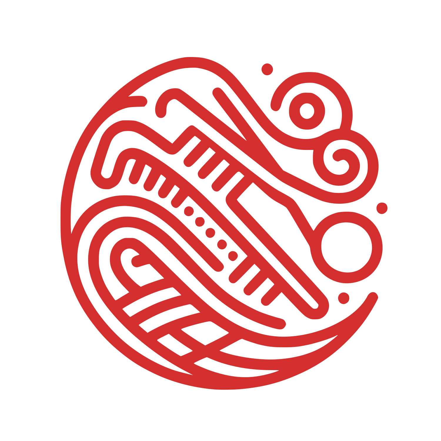 Circular Patterns Logo #D32F2F