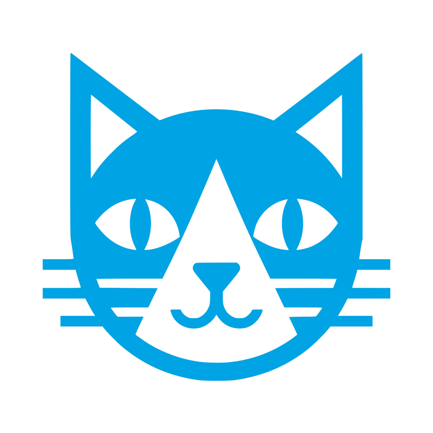 Geometric Cat Face Logo #00a3e4