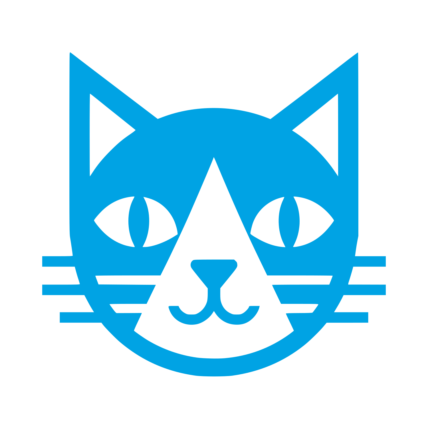 Geometric Cat Face Logo #00a3e4